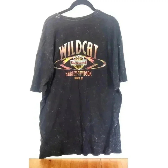 Harley Davidson Wild Cat t-shirt black stonewash %100‎ cotton mens extra large - Picture 4 of 6